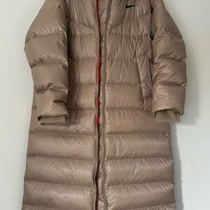 Nike Women's Beige Long Puffer Jacket